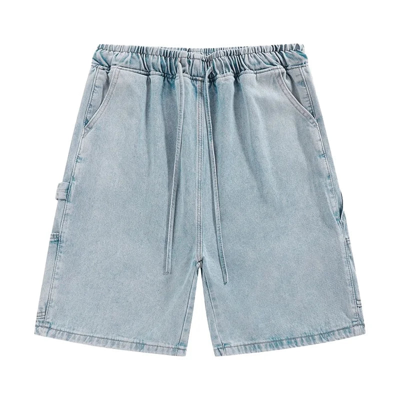 American Retro Workwear Shorts – Knee-Length Casual Pants for Men