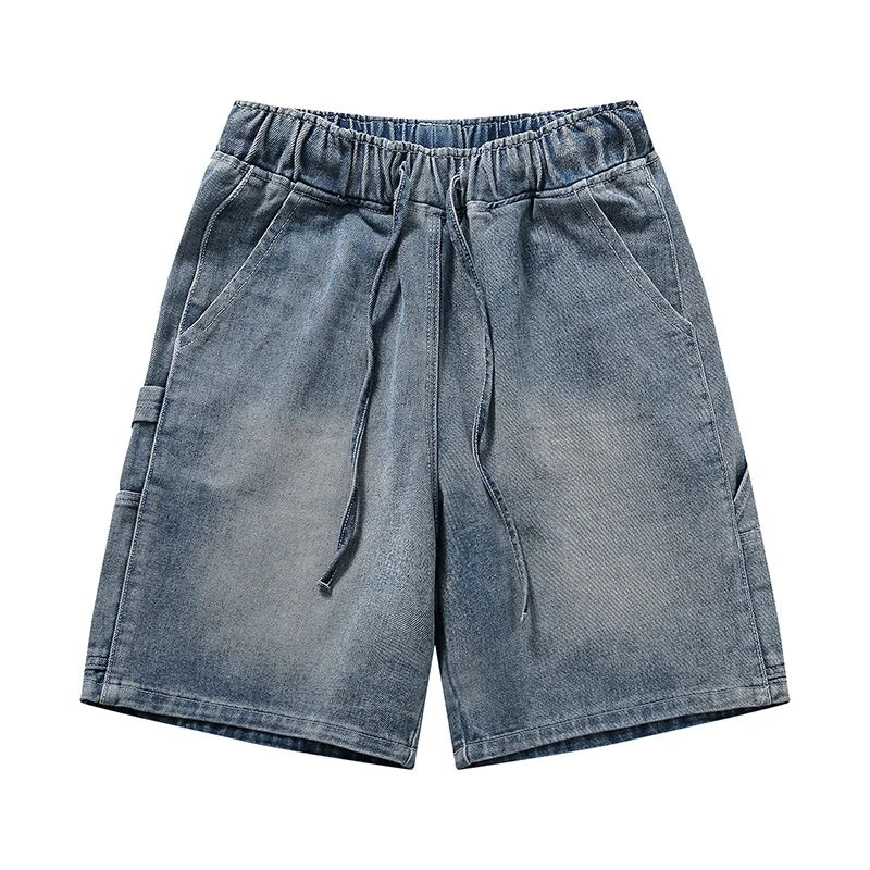 American Retro Workwear Shorts – Knee-Length Casual Pants for Men